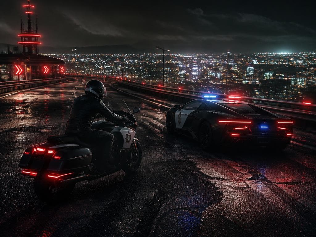 San Andreas Highway Patrol at night
